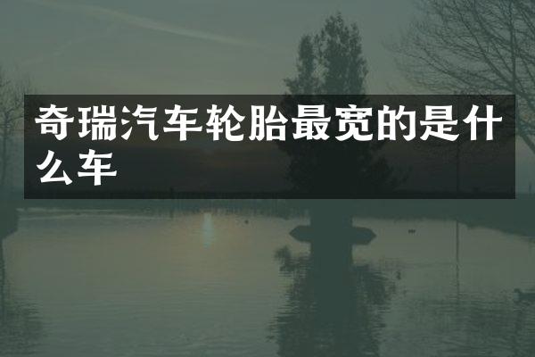奇瑞汽车轮胎最宽的是什么车