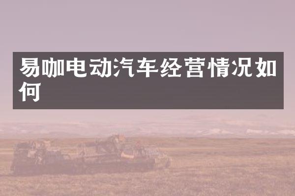 易咖电动汽车经营情况如何