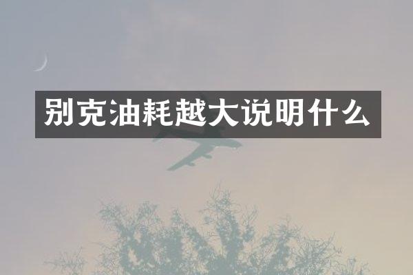 别克油耗越大说明什么