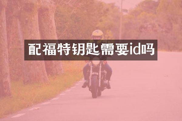 配福特钥匙需要id吗