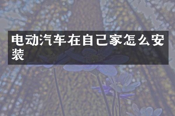 电动汽车在自己家怎么安装