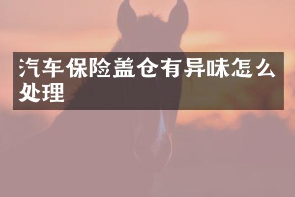 汽车保险盖仓有异味怎么处理