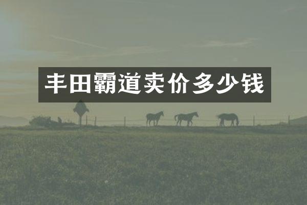 丰田霸道卖价多少钱