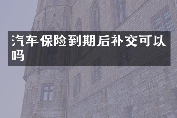 汽车保险到期后补交可以吗