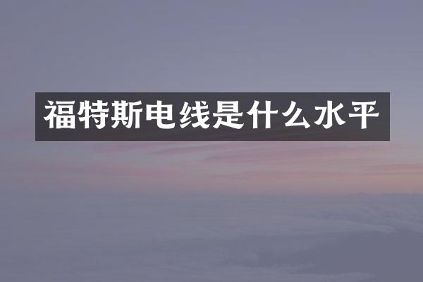 福特斯电线是什么水平