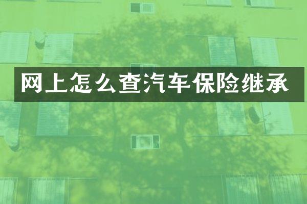 网上怎么查汽车保险继承