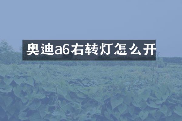 奥迪a6右转灯怎么开