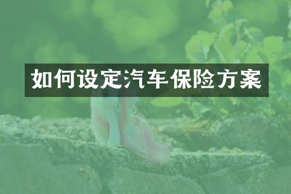 如何设定汽车保险方案
