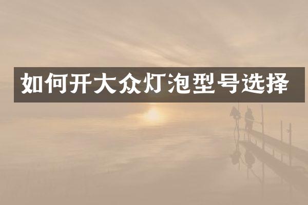 如何开大众灯泡型号选择