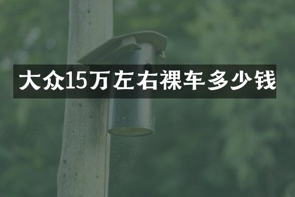 大众15万左右裸车多少钱