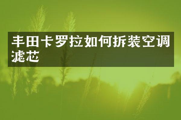 丰田卡罗拉如何拆装空调滤芯