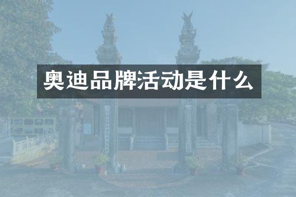 奥迪品牌活动是什么
