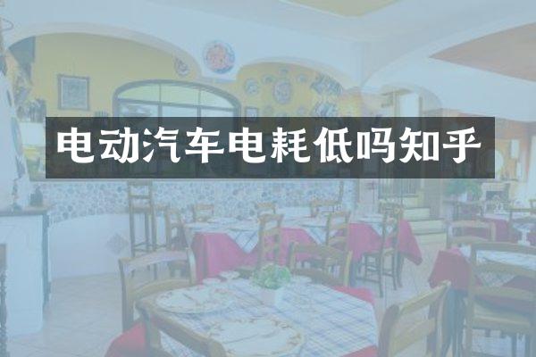 电动汽车电耗低吗知乎