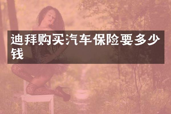 迪拜购买汽车保险要多少钱