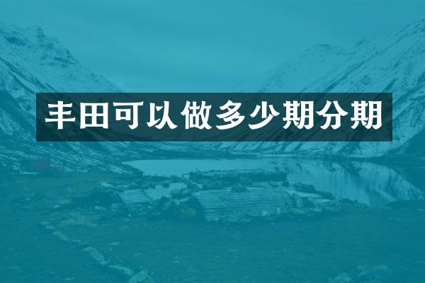 丰以做多少期分期