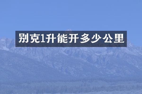 别克1升能开多少公里