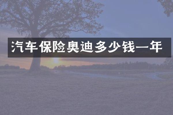 汽车保险奥迪多少钱一年