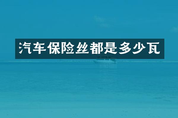 汽车保险丝都是多少瓦