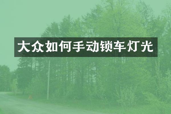 大众如何手动锁车灯光