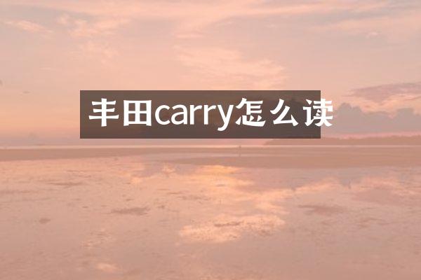 丰田carry怎么读