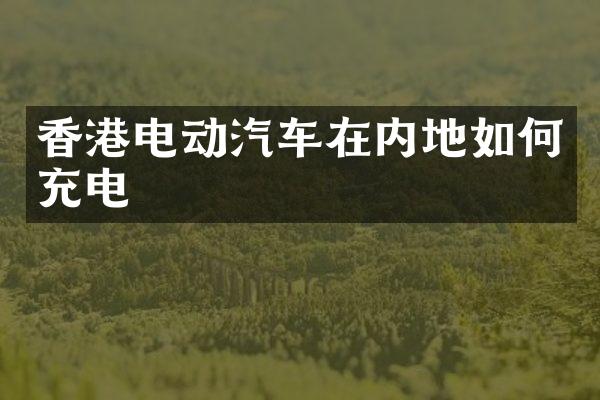 香港电动汽车在内地如何充电
