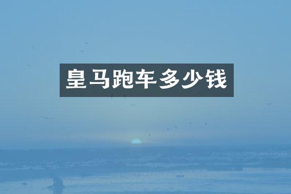 皇马跑车多少钱