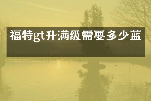 福特gt升满级需要多少蓝图