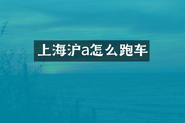 上海沪a怎么跑车