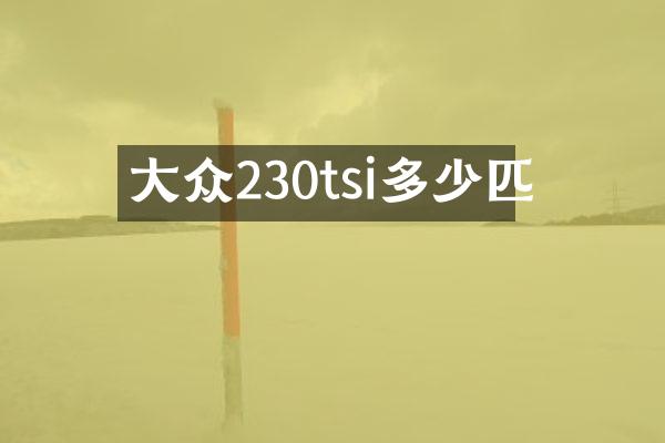 大众230tsi多少匹