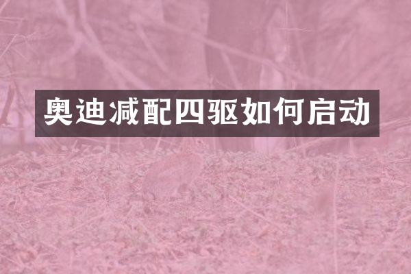 奥迪减配四驱如何启动