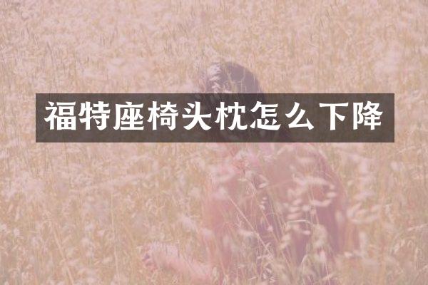 福特座椅头枕怎么下降
