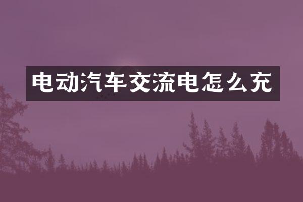 电动汽车交流电怎么充