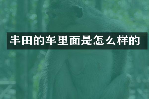 丰田的车里面是怎么样的