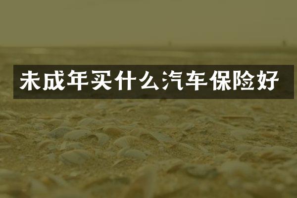 未成年汽车保险好