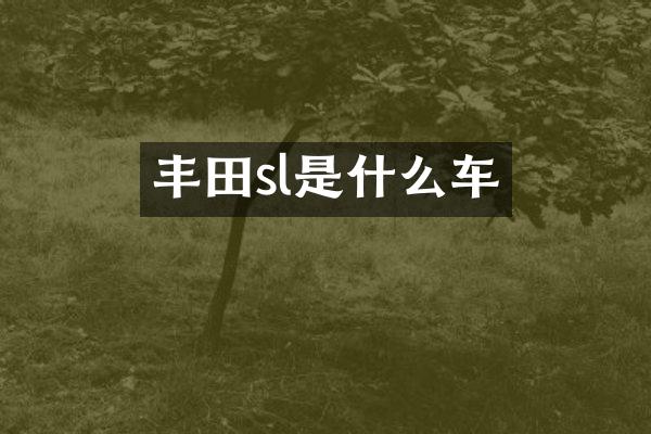 丰田sl是什么车