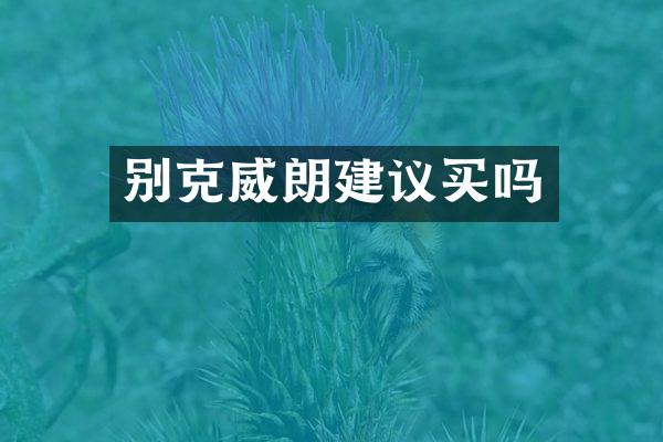 别克威朗建议买吗