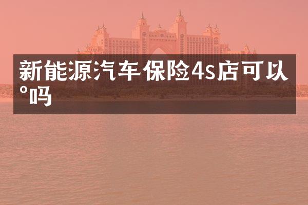 新能源汽车保险4s店可以买吗