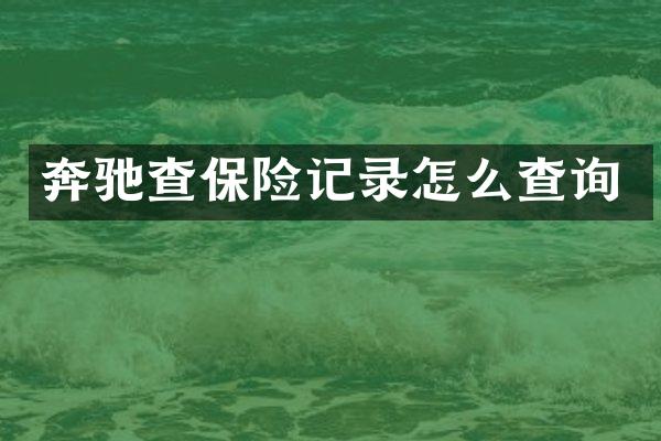 奔驰查保险记录怎么查询