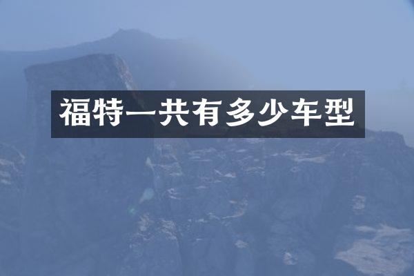 福特一共有多少车型