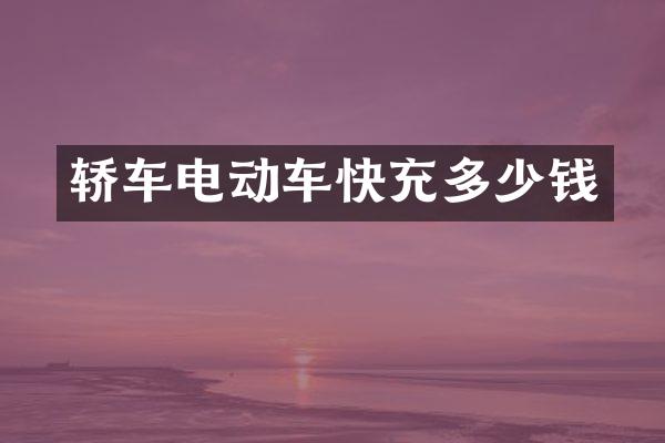 轿车电动车快充多少钱
