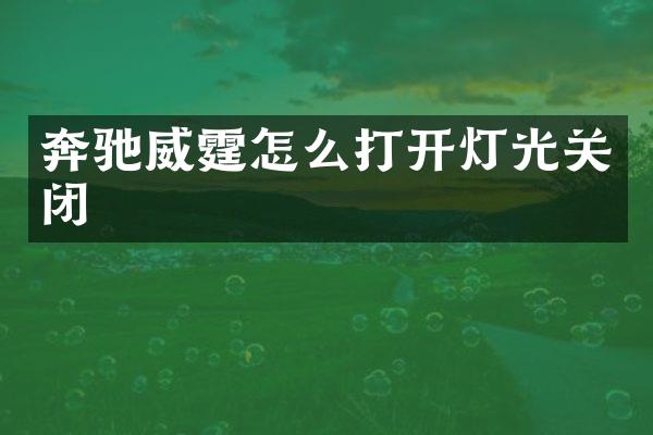 奔驰威霆怎么打开灯光关闭