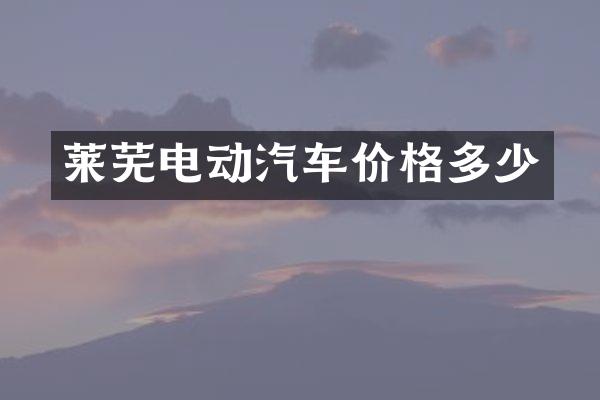 莱芜电动汽车价格多少