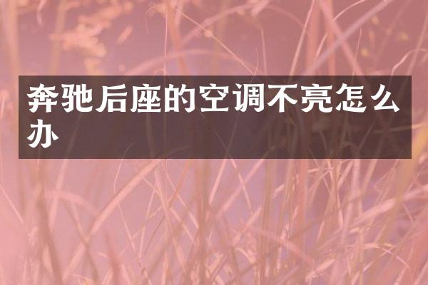 奔驰后座的空调不亮怎么办