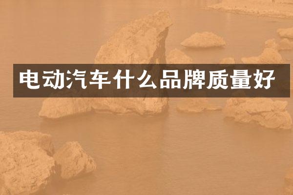 电动汽车什么品牌质量好