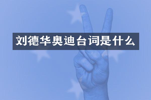 刘德华奥迪台词是什么