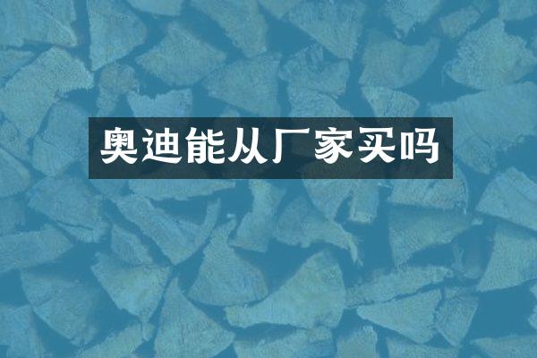 奥迪能从厂家买吗