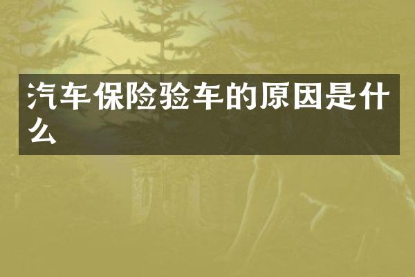 汽车保险验车的原因是什么