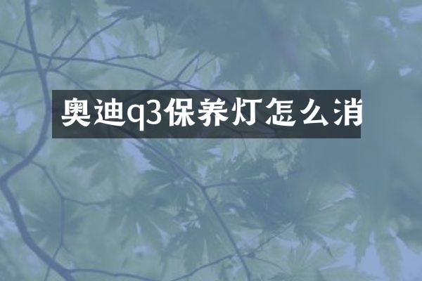 奥迪q3保养灯怎么消