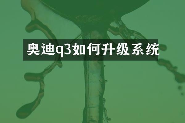 奥迪q3如何升级系统