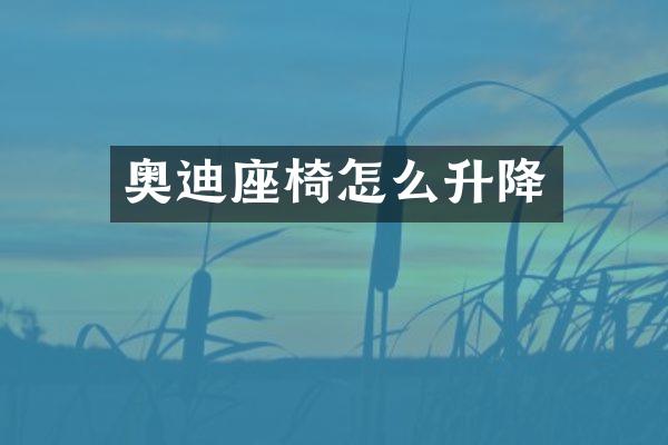 奥迪座椅怎么升降